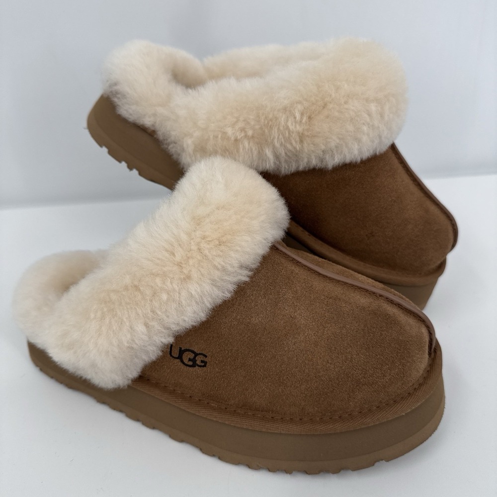 UGG Brand Disquette Platform Slippers Shoes Chestnut Size 7 NEW - Picture 10 of 10